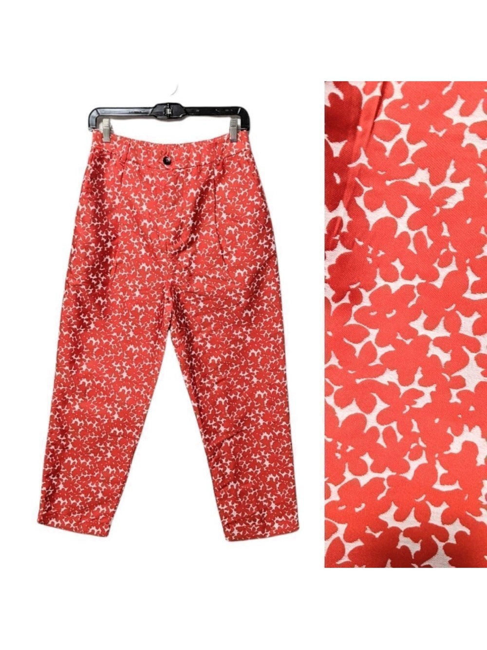 NWT GHOSPELL Floral Tapered Cropped Pants M